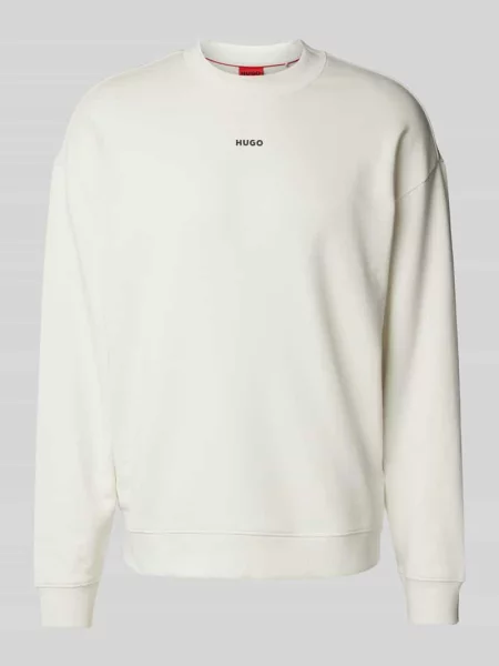 Bluza o kroju oversized z nadrukiem z logo model ‘Dapocrew’ Hugo biała