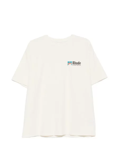Tricou Rhude cu imagine alb