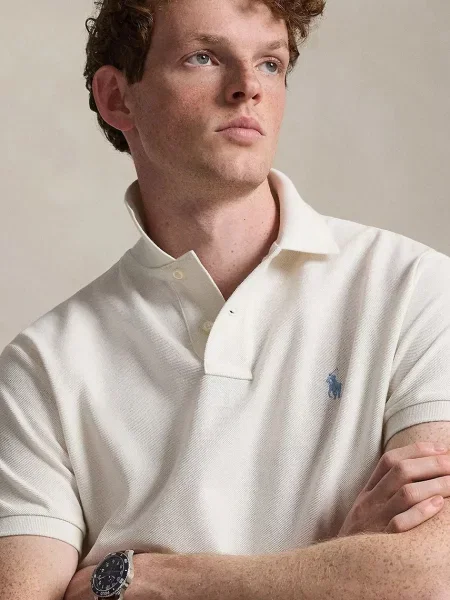 Polo Ralph Lauren тениска с яка мъжка от бежово