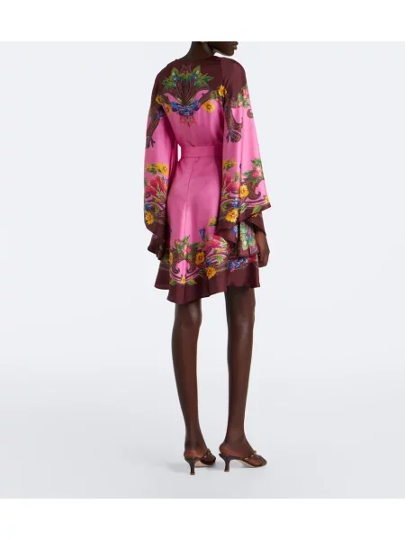 Cu centură rochie Etro din satin cu model floral