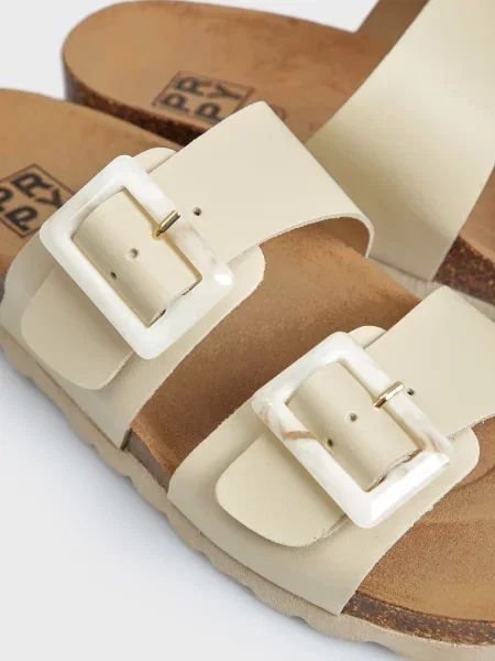 Шкіряні шльопанці Prpy бежеві