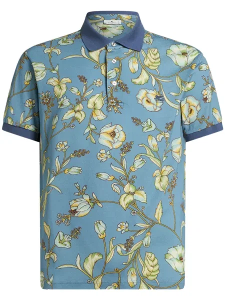 Polo Etro cu model floral albastru