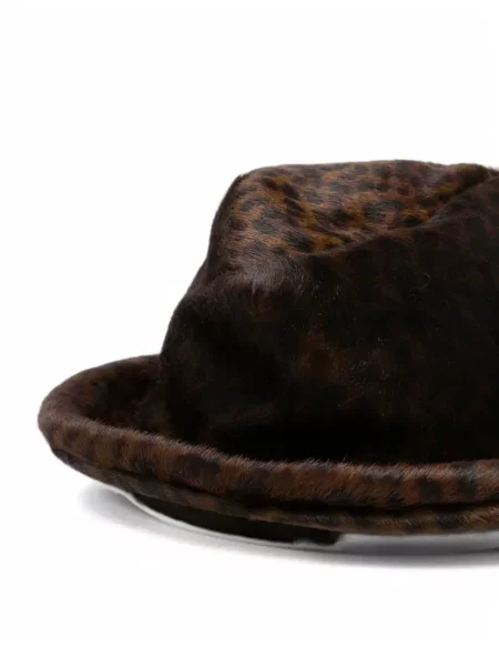 Pălărie Rundholz cu imagine cu model leopard maro