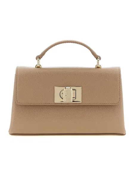 Furla torebka crossbody skórzana beżowa