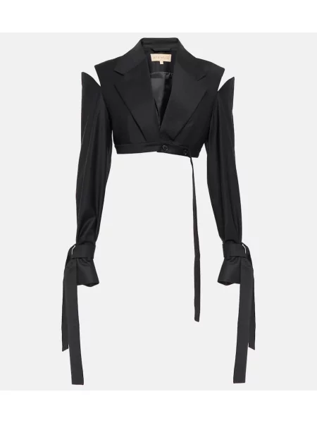 Marynarka Aya Muse wełniana o krotszym kroju czarna