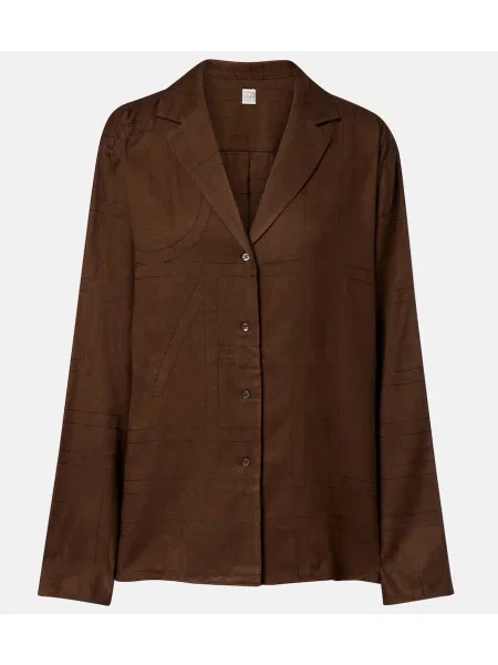 Top Toteme flanelowy brązowy