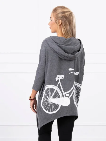 Меланжов спортен суичър Marka Niezdefiniowana с принт