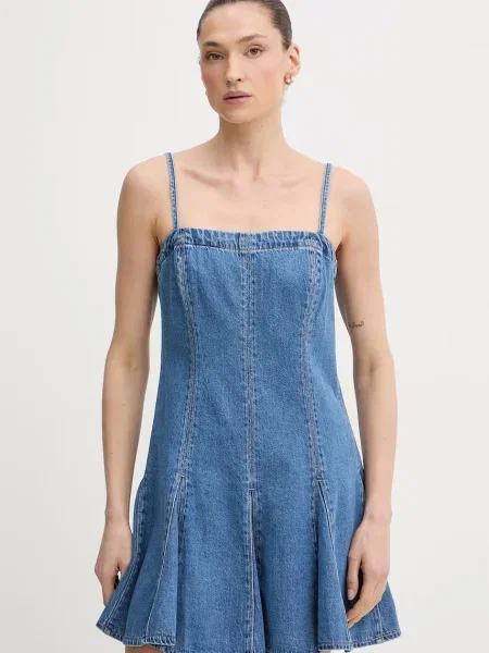 Levi's rochie de vară denim DENIM GODET albastru