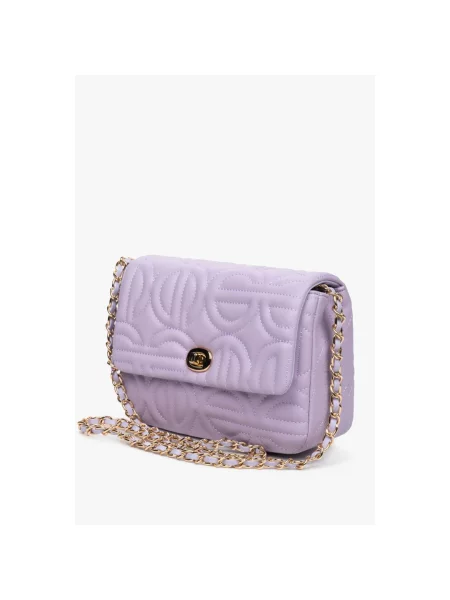Сумка на ланцюжку шкіряна Estro фіолетова