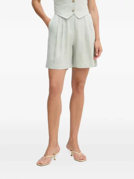 Pantaloni scurți Benetton cu talie înaltă verde