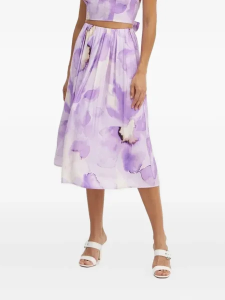 Fustă Bardot cu model floral cu imagine violet