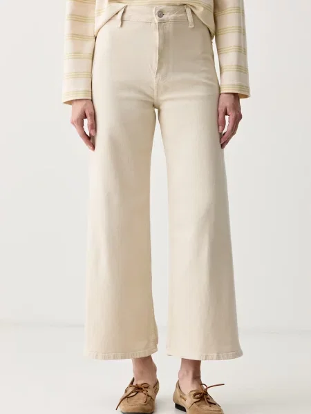 Tommy Hilfiger blugi wide leg pentru femei bej