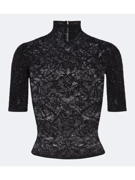 Top Gucci de mătase negru