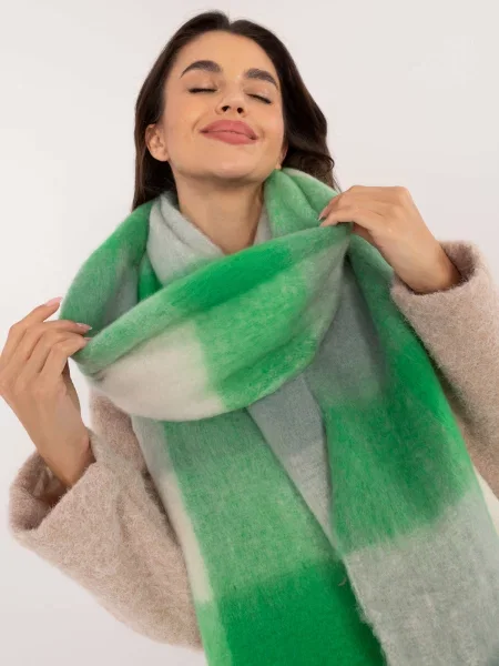 Fular Fashionhunters cu franjuri verde