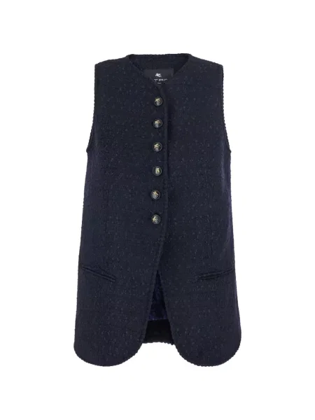 Bouclé vestă Etro albastru