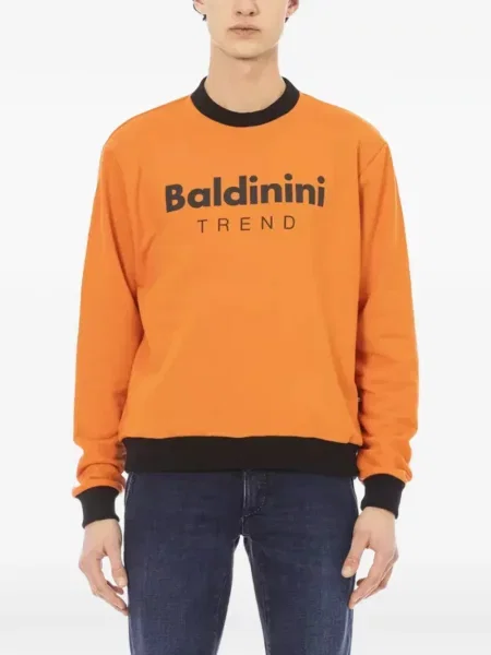 Hanorac crewneck Baldinini cu imagine cu decolteu rotund portocaliu