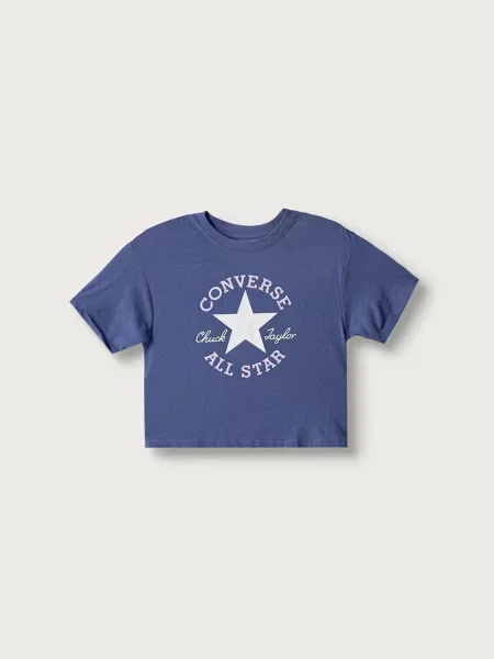 Converse tričko detské s bavlnou modrá