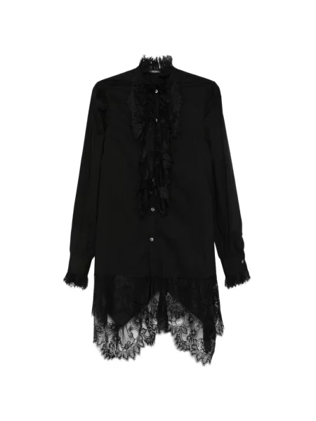 Cămașă Ann Demeulemeester cu volane din dantelă negru