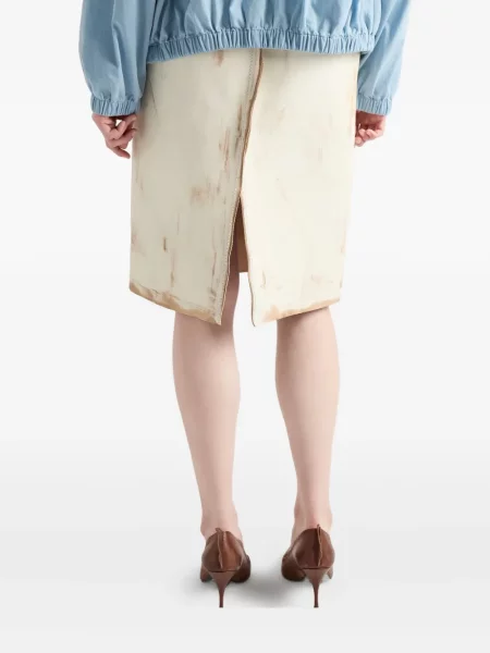 Fustă din piele Prada până la genunchi