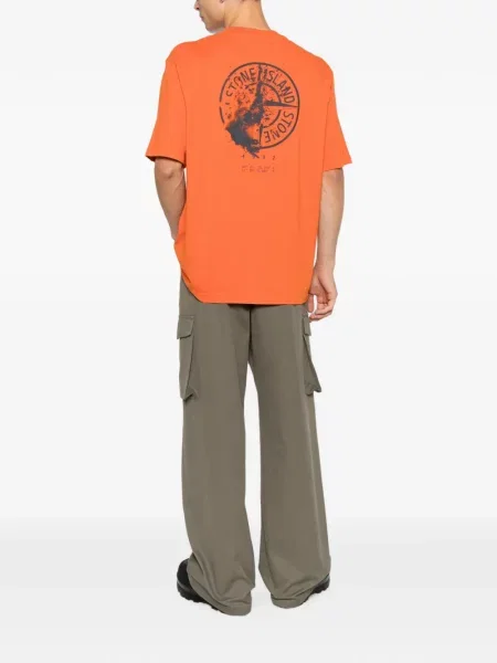 Tricou Stone Island cu imagine portocaliu