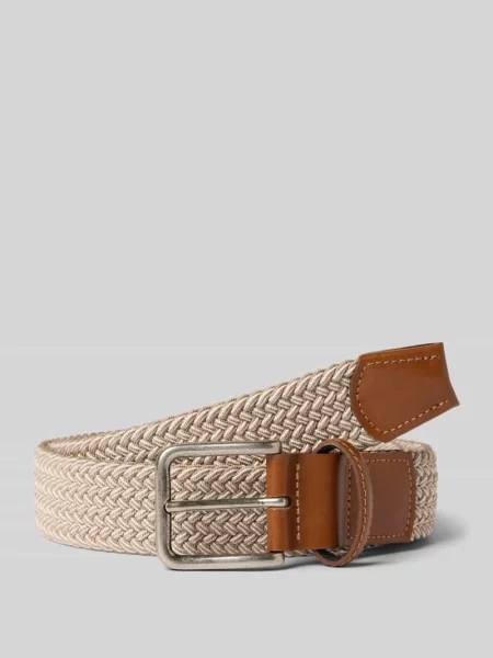 Pasek pleciony o dwukolorowym designie Lloyd Men's Belts beżowy
