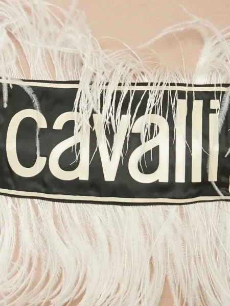 Koszulka Roberto Cavalli w piórka