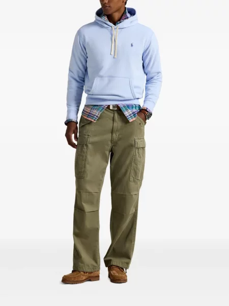 Ριγέ polo Polo Ralph Lauren με κουκούλα με αυτόγραφο λευκό