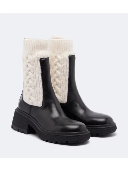 Cizme scurte Jimmy Choo din piele negru