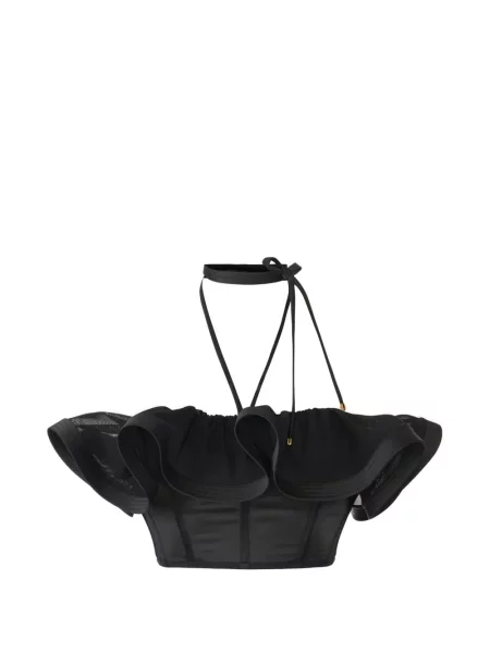 Top Elisabetta Franchi cu gât halter negru