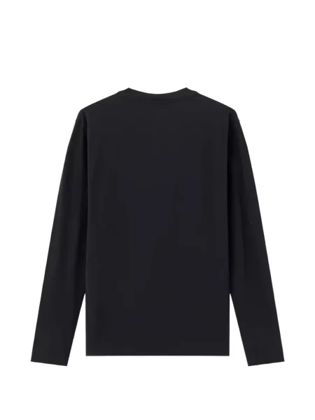 Lung tricou Stone Island din jerseu cu strasuri negru