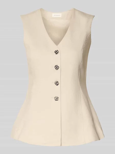 Kamizelka z mieszanka z listwa guzikowa model Esteriane' Msch Copenhagen beżowa