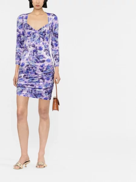 Gėlėtas raštuotas suknele Isabel Marant violetinė