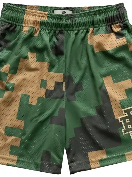 Pantaloni scurți Eric Emanuel cu model camuflaj verde