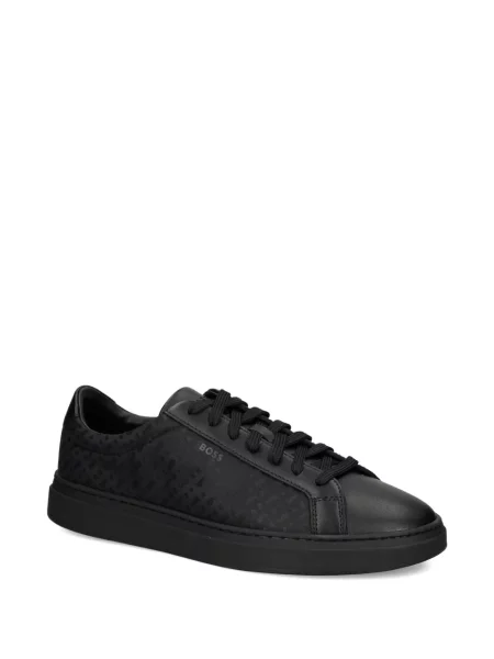 Sneakerși Boss din piele negru
