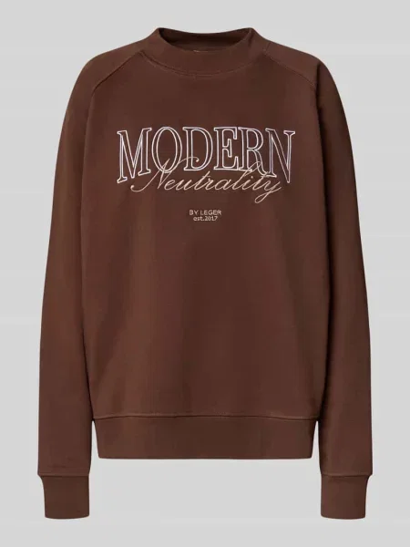 Bluza o kroju oversized z prążkowanymi wykończeniami model ‘Maxime’ Leger By Lena Gercke