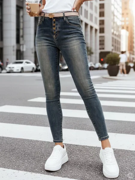 Jeansy skinny Dstreet granatowe