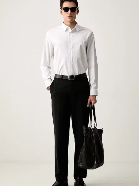 Calvin Klein srajca z bombažem bela
