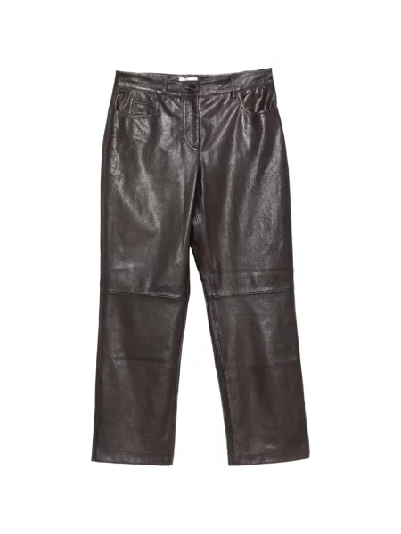 Pantaloni Weekend Max Mara din piele maro