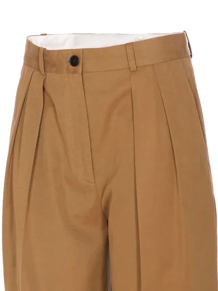 Pantaloni The Row plisate maro
