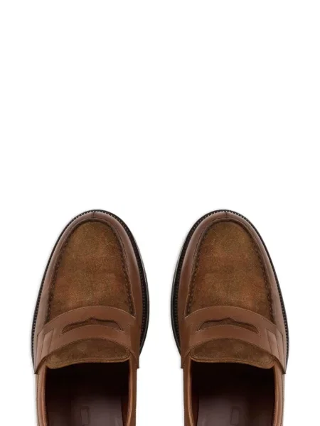 Pantofi loafer Etro din piele cu model paisley maro