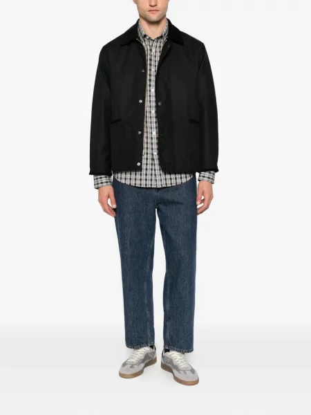 Gulerat ceruit geacă Barbour de catifea cord negru