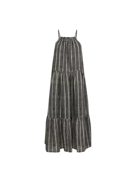 Lniana sukienka Co'couture elegancka brązowa