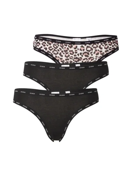 GUESS Tanga pielii / negru alb