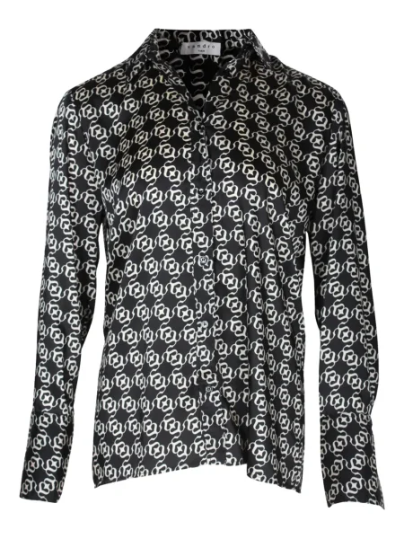 Cămașă Sandro cu imagine negru