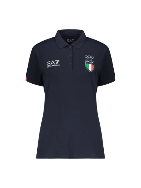 Koszulka polo Emporio Armani Ea7 biznesowa niebieska