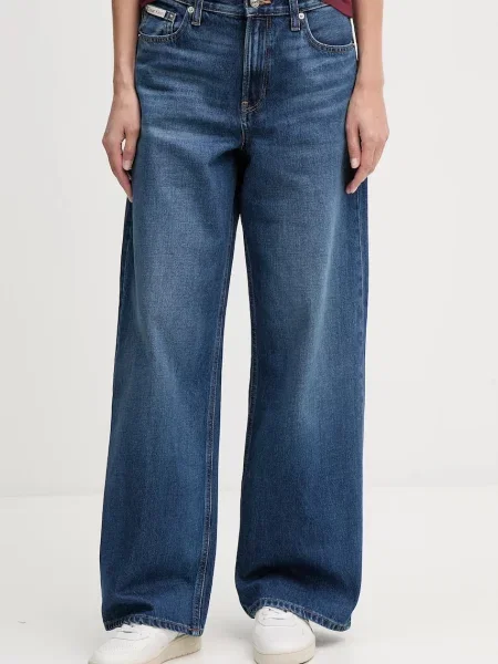 Džíny Calvin Klein Jeans high waist modré