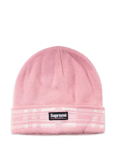 Kockás sapka Supreme rózsaszín