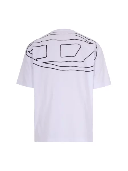 Diesel t-shirt T-BOGGY-MEGOVAL-D czarny wzorzysty biała