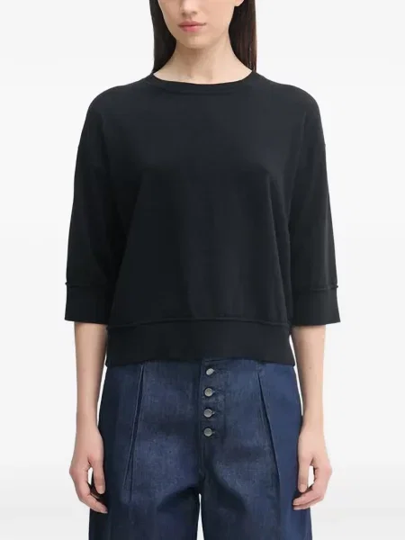 Pulover Benetton cu mâneci trei sferturi negru