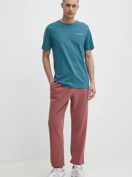 Columbia t-shirt North Cascades turkusowy z nadrukiem